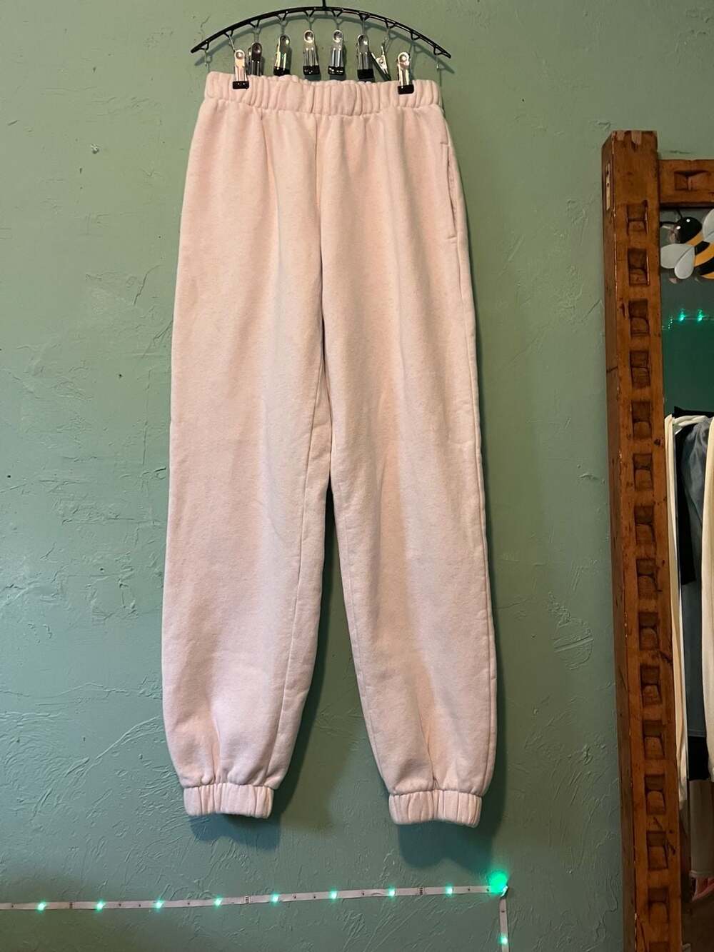 Brandy Melville John Galt Sweatpants One Size Light grey Fleece Joggers